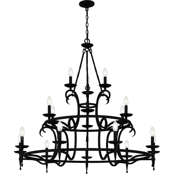 Quoizel OCA5046EK 18 Light Chandelier, Earth Black