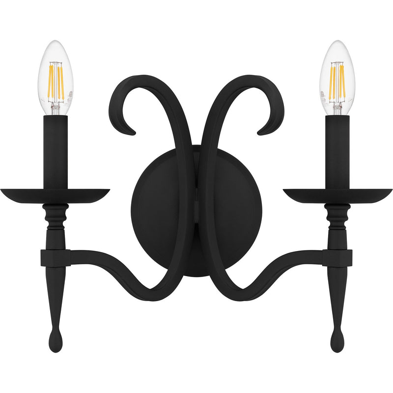 Quoizel OCA8714EK Two Light Wall Sconce, Earth Black