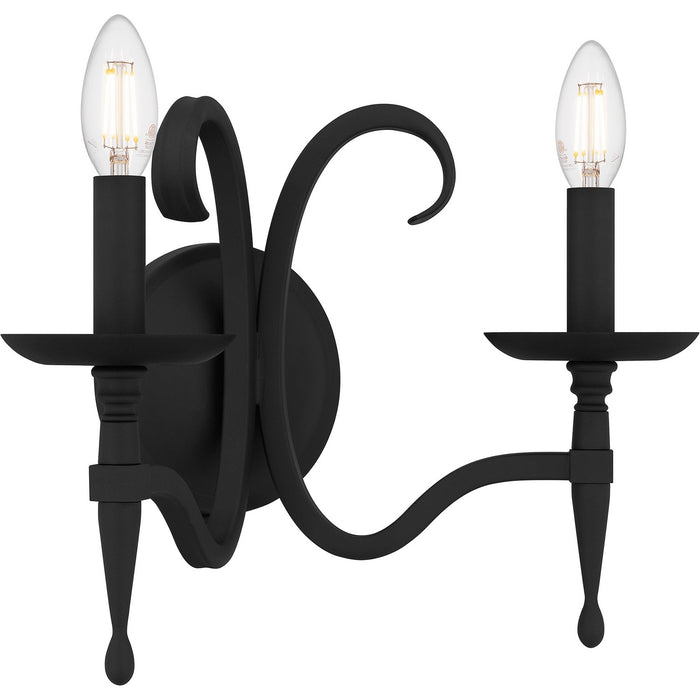 Quoizel OCA8714EK Two Light Wall Sconce, Earth Black