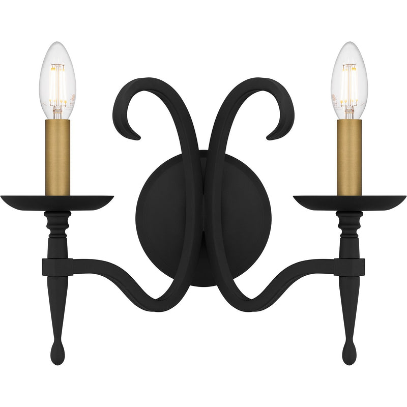 Quoizel OCA8714EK Two Light Wall Sconce, Earth Black