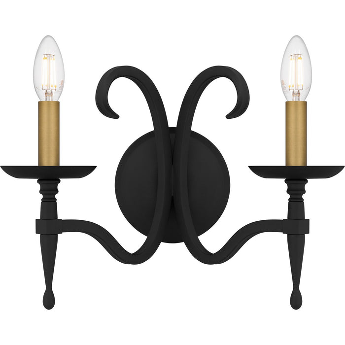Quoizel OCA8714EK Two Light Wall Sconce, Earth Black
