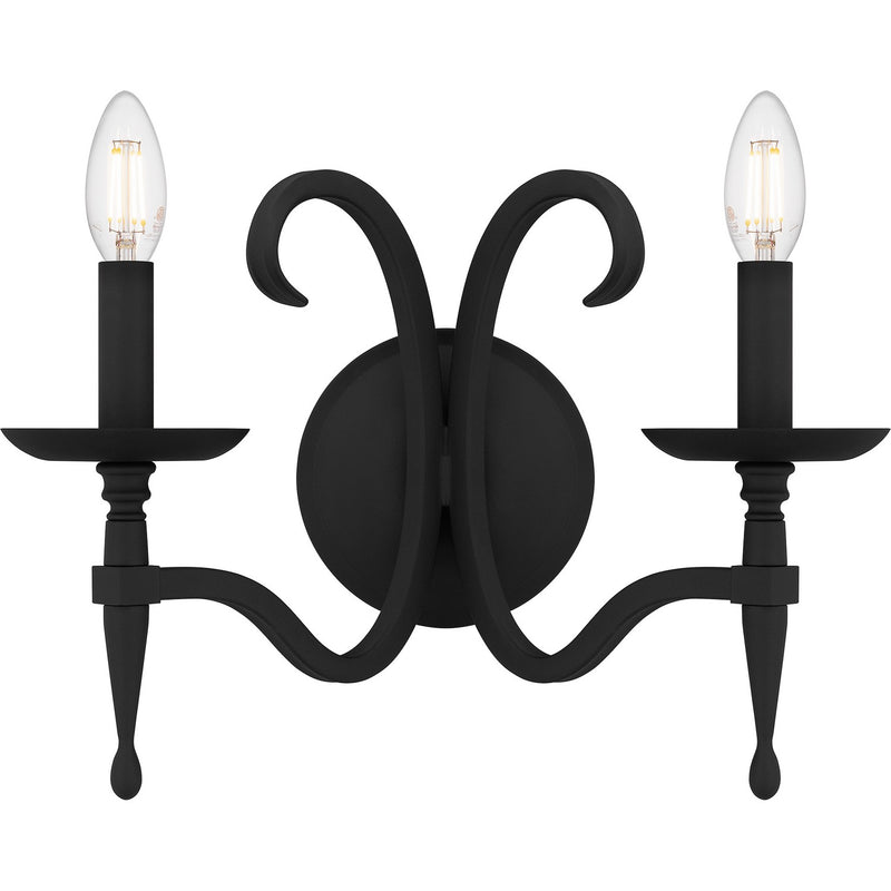 Quoizel OCA8714EK Two Light Wall Sconce, Earth Black