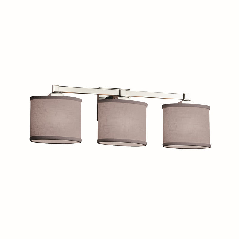 Justice Designs FAB-8433-30-GRAY-CROM Three Light Bath Bar, Polished Chrome