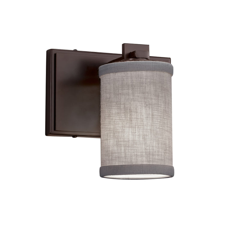 Justice Designs FAB-8441-10-GRAY-DBRZ One Light Wall Sconce, Dark Bronze