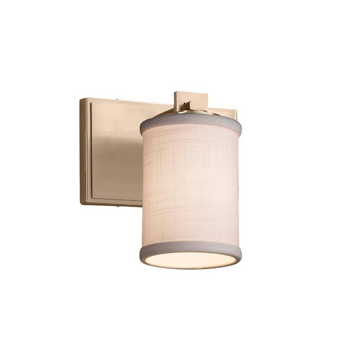 Justice Designs FAB-8441-10-WHTE-BRSS One Light Wall Sconce, Brushed Brass