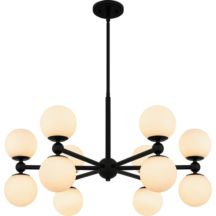 Quoizel PCELS5031MBK 12 Light Chandelier, Matte Black
