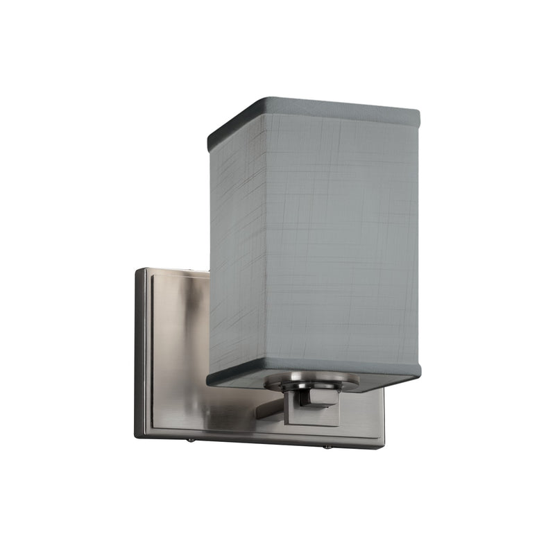 Justice Designs FAB-8441-15-GRAY-NCKL One Light Wall Sconce, Brushed Nickel