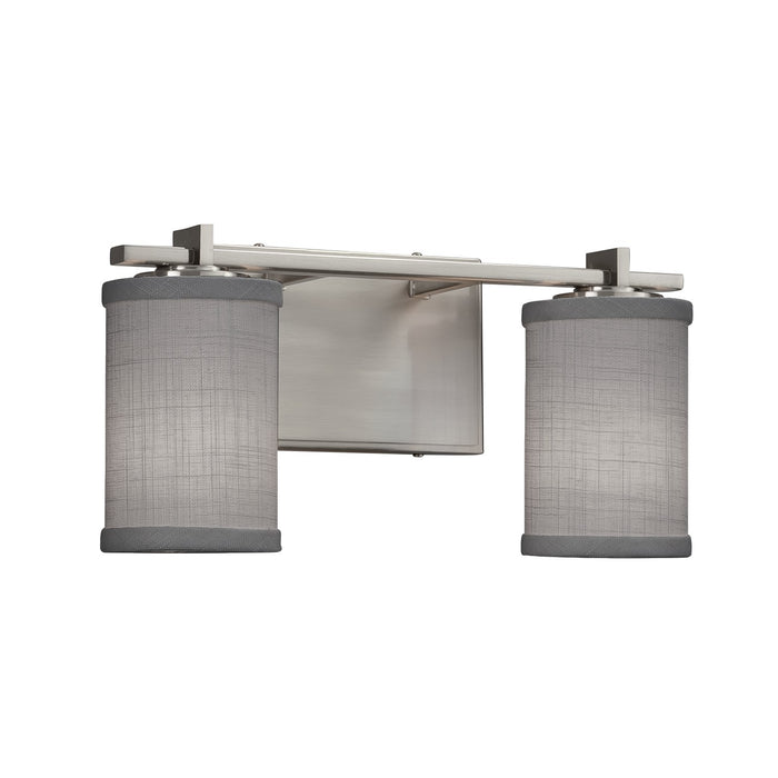 Justice Designs FAB-8442-10-GRAY-NCKL Two Light Bath Bar, Brushed Nickel
