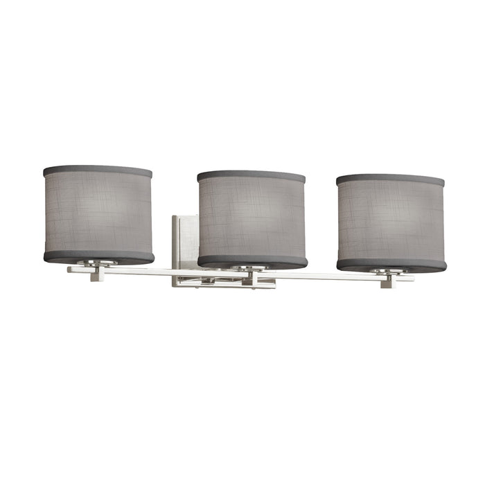 Justice Designs FAB-8443-30-GRAY-CROM Three Light Bath Bar, Polished Chrome