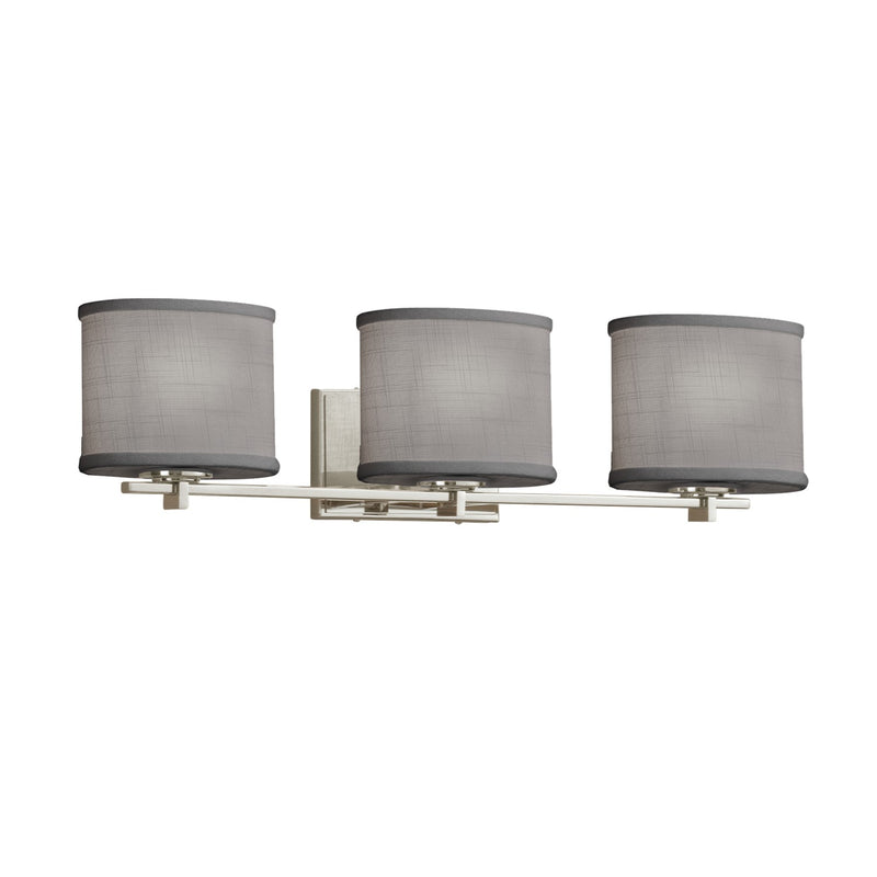 Justice Designs FAB-8443-30-GRAY-NCKL Three Light Bath Bar, Brushed Nickel
