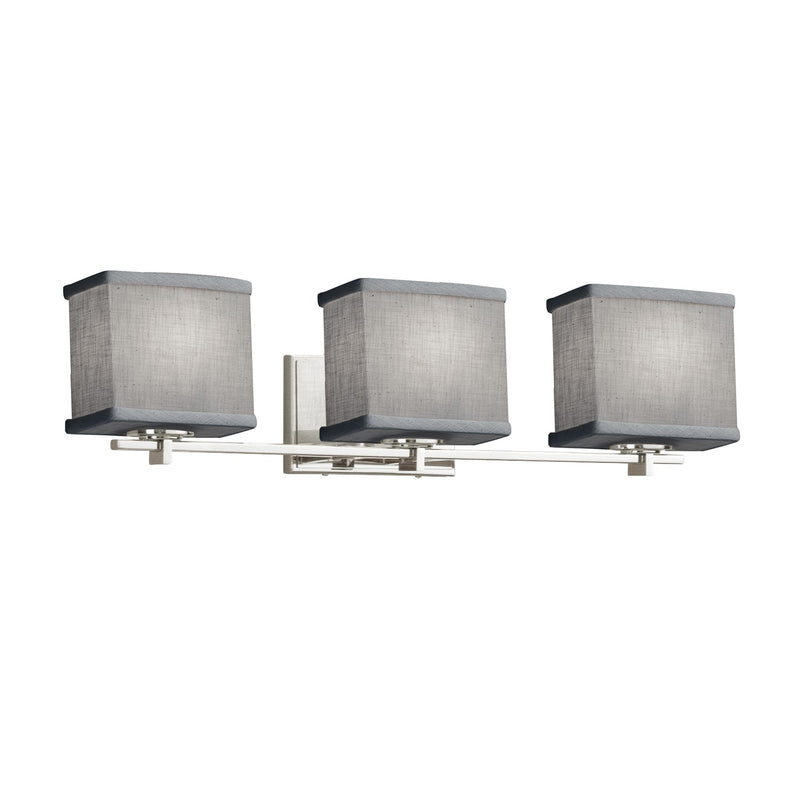 Justice Designs FAB-8443-55-GRAY-CROM Three Light Bath Bar, Polished Chrome