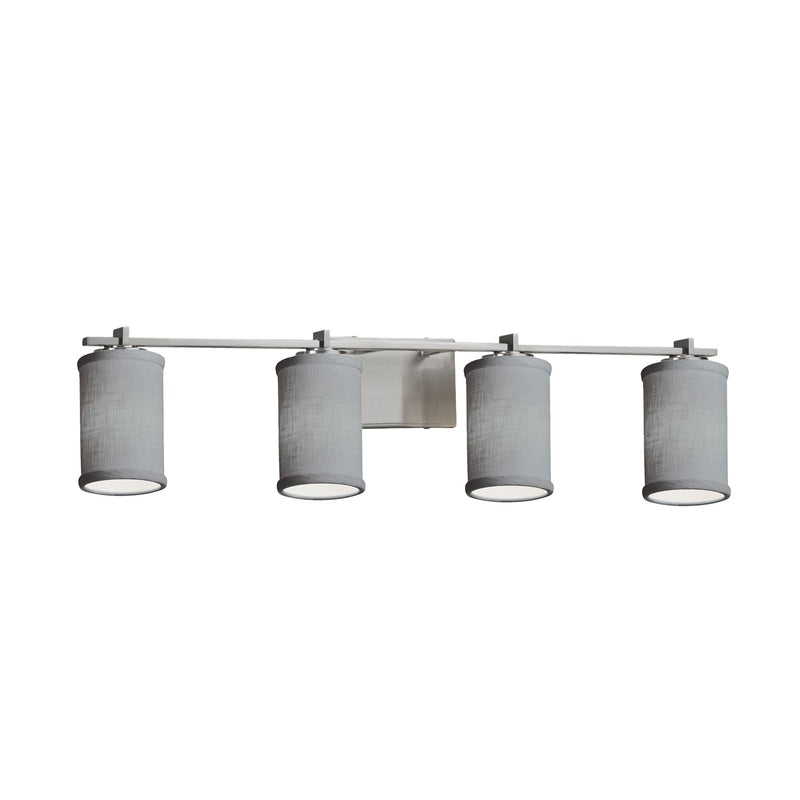 Justice Designs FAB-8444-10-GRAY-NCKL Four Light Bath Bar, Brushed Nickel
