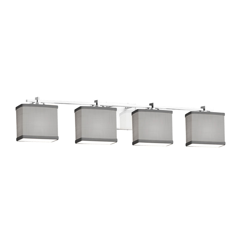 Justice Designs FAB-8444-55-GRAY-CROM Four Light Bath Bar, Polished Chrome