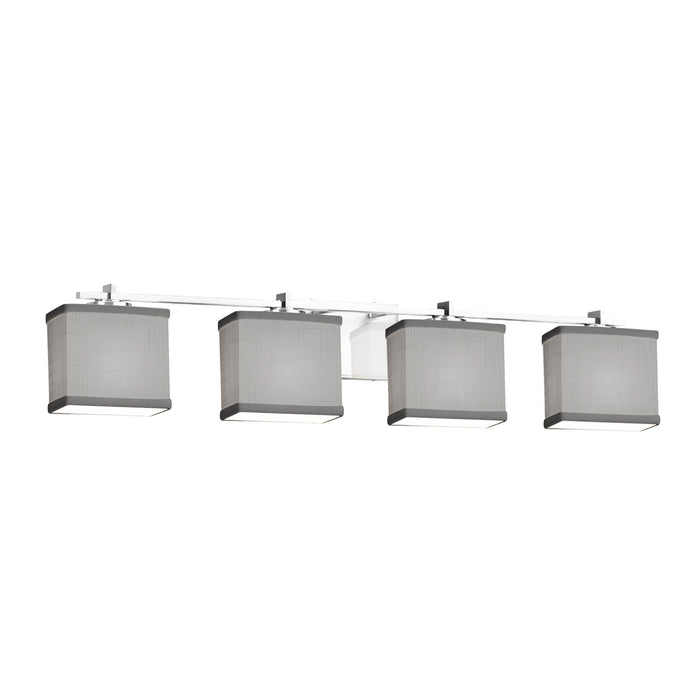 Justice Designs FAB-8444-55-GRAY-CROM Four Light Bath Bar, Polished Chrome