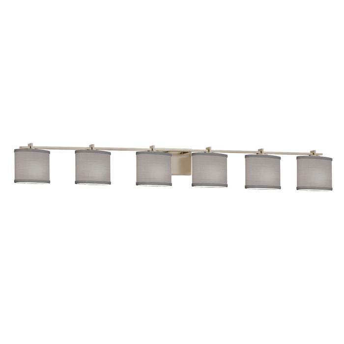 Justice Designs FAB-8446-30-GRAY-NCKL Six Light Bath Bar, Brushed Nickel