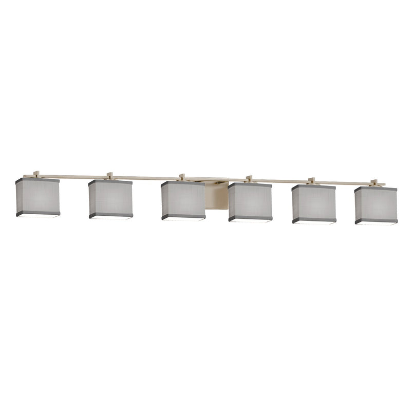 Justice Designs FAB-8446-55-GRAY-NCKL Six Light Bath Bar, Brushed Nickel