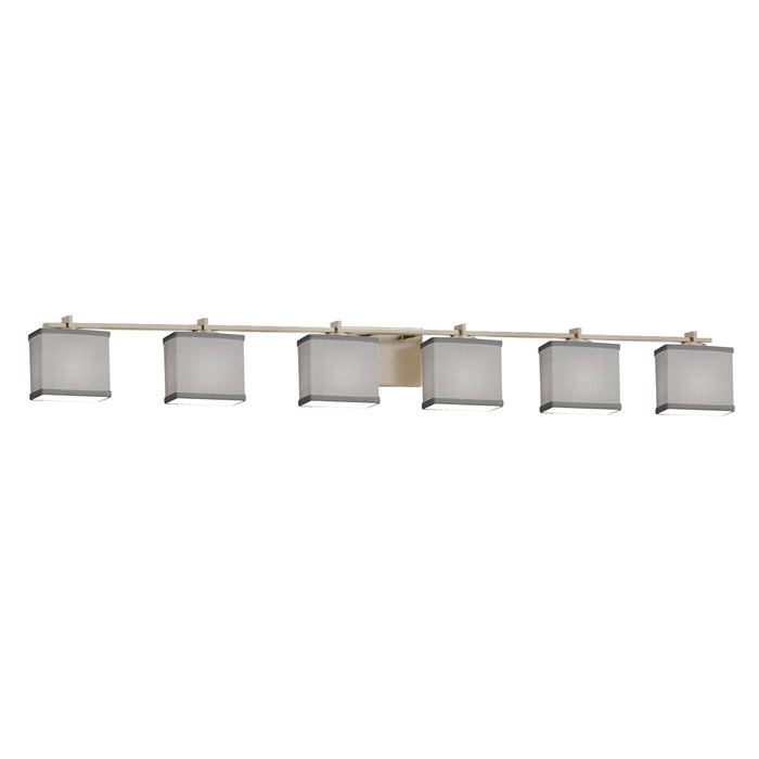 Justice Designs FAB-8446-55-GRAY-NCKL Six Light Bath Bar, Brushed Nickel