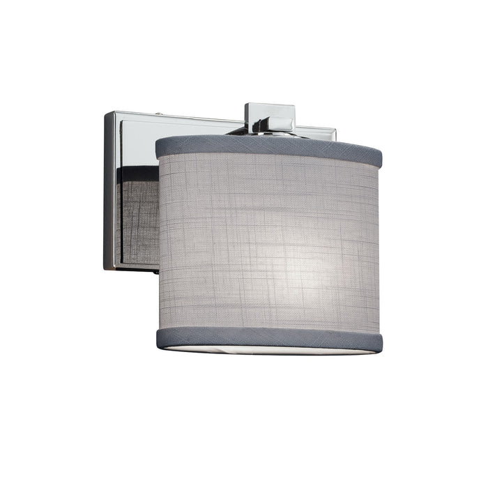 Justice Designs FAB-8447-30-GRAY-CROM One Light Wall Sconce, Polished Chrome