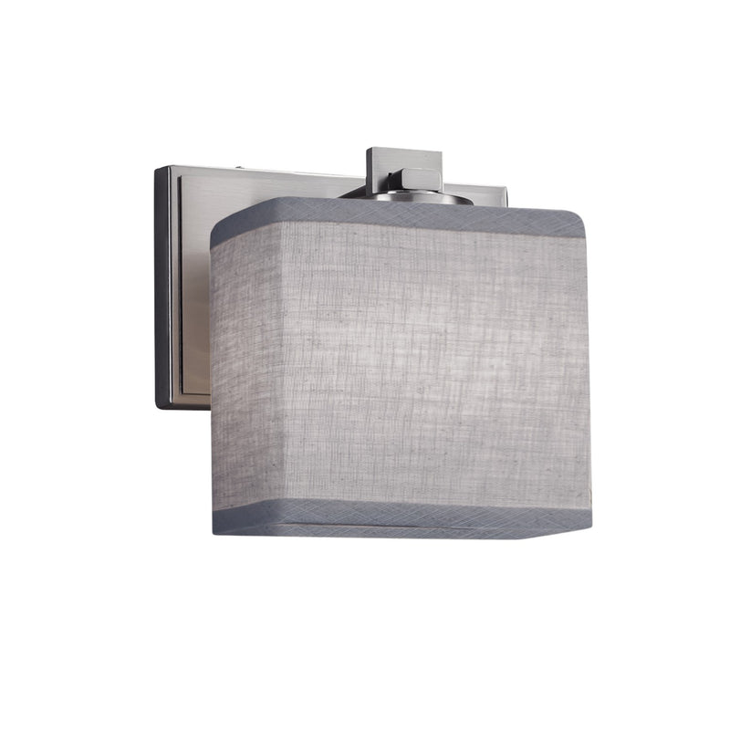Justice Designs FAB-8447-55-GRAY-NCKL One Light Wall Sconce, Brushed Nickel