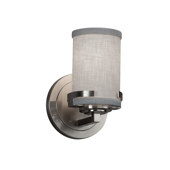Justice Designs FAB-8451-10-GRAY-NCKL One Light Wall Sconce, Brushed Nickel