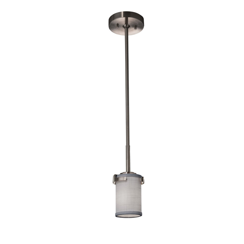 Justice Designs FAB-8455-10-GRAY-NCKL One Light Pendant, Brushed Nickel