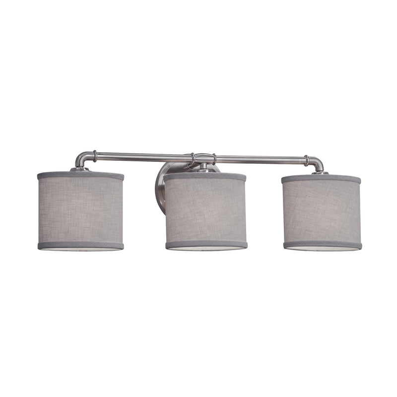 Justice Designs FAB-8463-30-GRAY-NCKL Three Light Bath Bar, Brushed Nickel