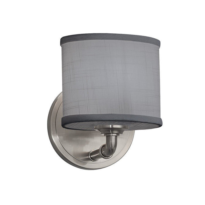 Justice Designs FAB-8467-30-GRAY-NCKL One Light Wall Sconce, Brushed Nickel