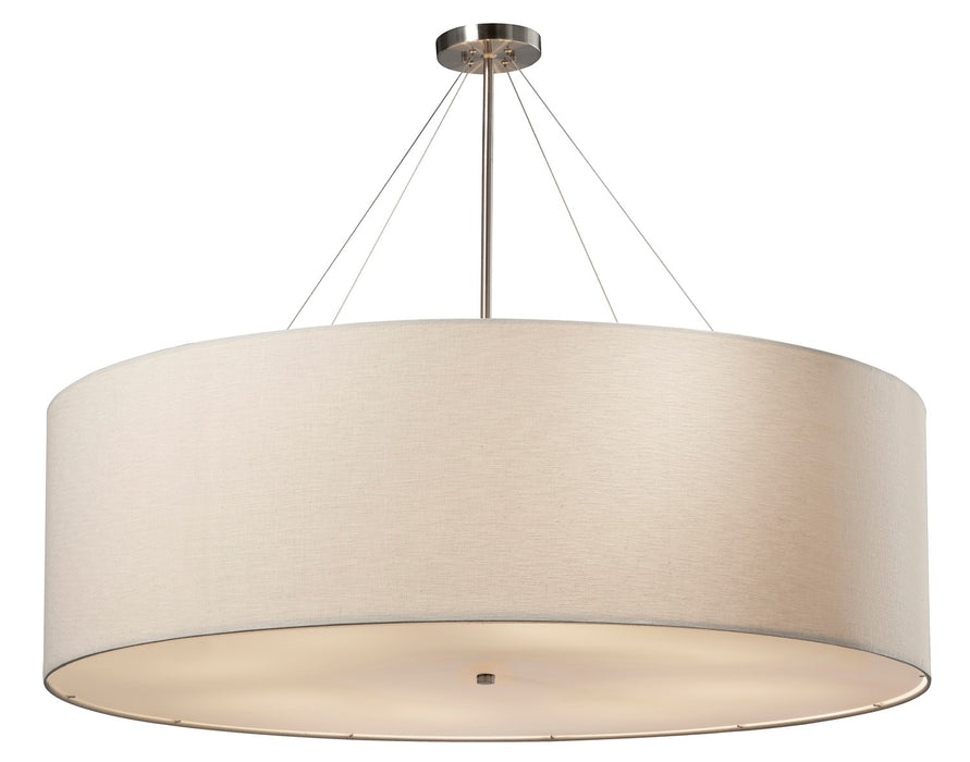 Justice Designs FAB-9597-WHTE-NCKL-LED8-5600 LED Pendant, Brushed Nickel