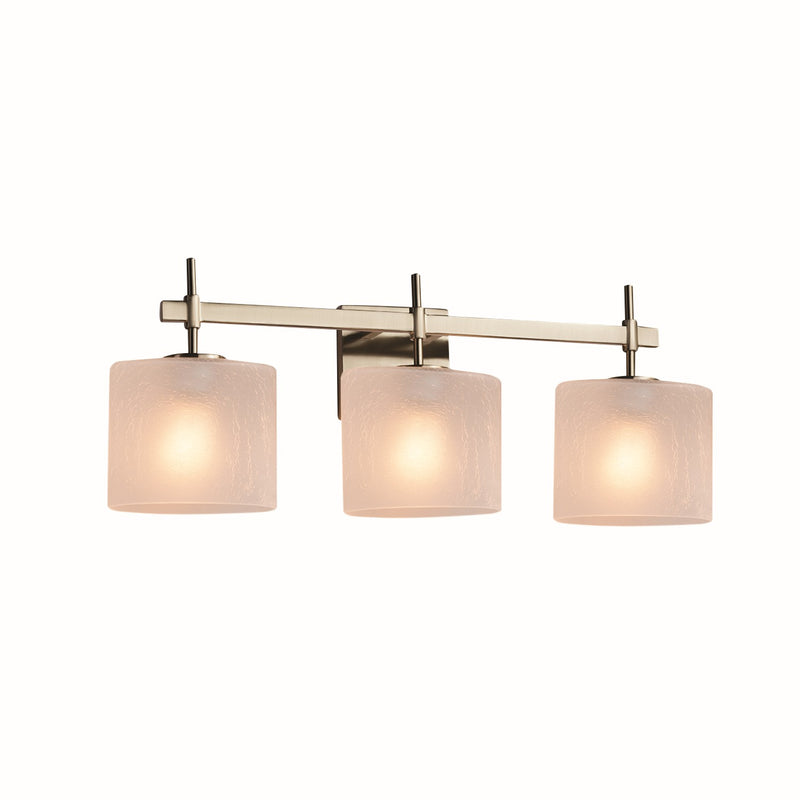 Justice Designs FSN-8413-30-FRCR-NCKL Three Light Bath Bar, Brushed Nickel