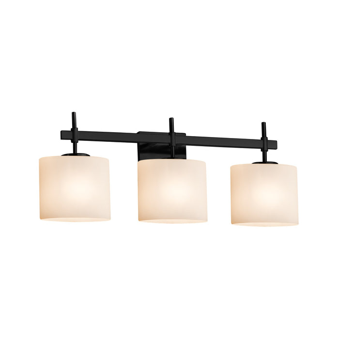 Justice Designs FSN-8413-30-OPAL-MBLK Three Light Bath Bar, Matte Black
