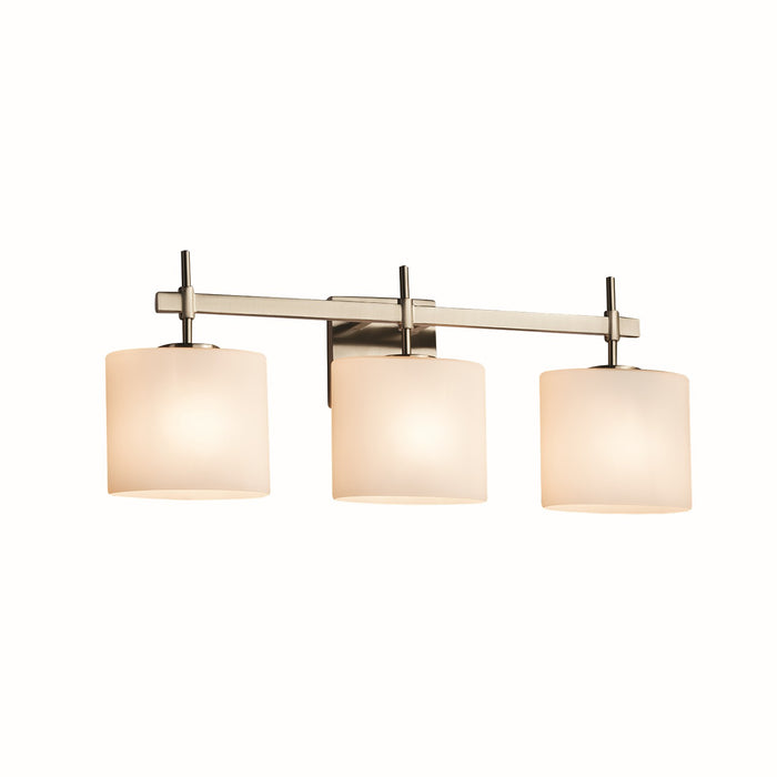 Justice Designs FSN-8413-30-OPAL-NCKL Three Light Bath Bar, Brushed Nickel