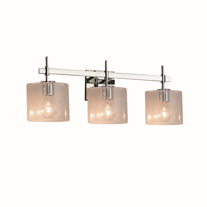 Justice Designs FSN-8413-30-SEED-CROM Three Light Bath Bar, Polished Chrome