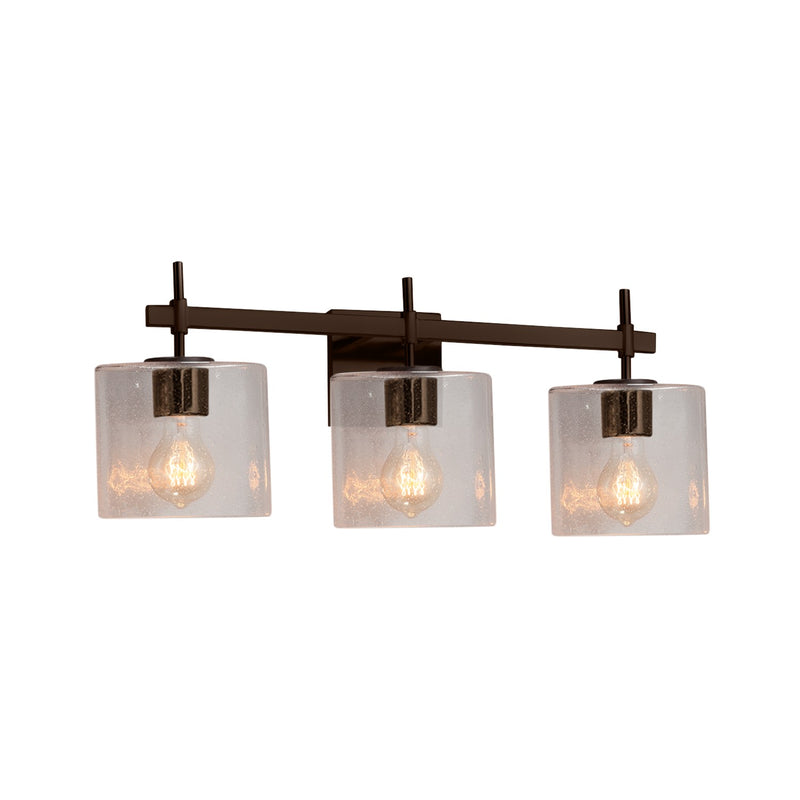 Justice Designs FSN-8413-30-SEED-DBRZ Three Light Bath Bar, Dark Bronze