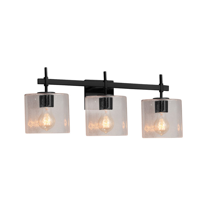 Justice Designs FSN-8413-30-SEED-MBLK Three Light Bath Bar, Matte Black
