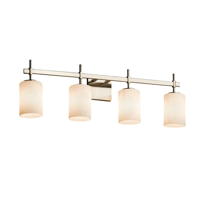 Justice Designs FSN-8414-10-OPAL-NCKL-LED4-2800 LED Bath Bar, Brushed Nickel