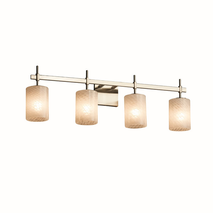 Justice Designs FSN-8414-10-WEVE-NCKL Four Light Bath Bar, Brushed Nickel