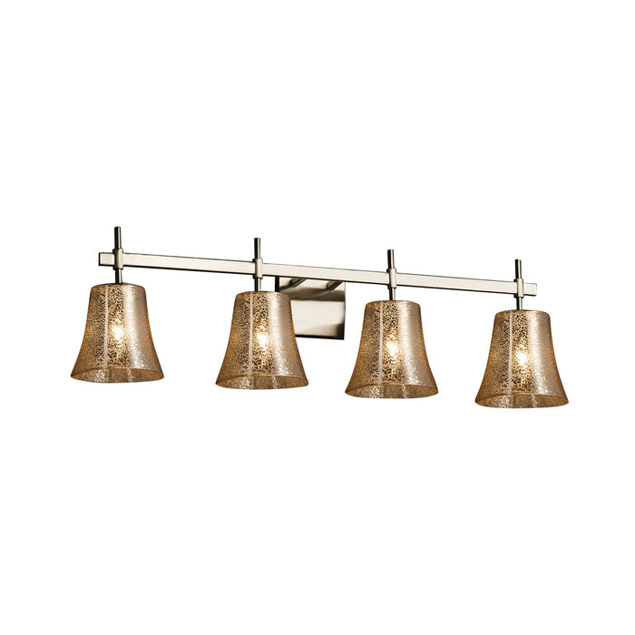 Justice Designs FSN-8414-20-MROR-NCKL Four Light Bath Bar, Brushed Nickel