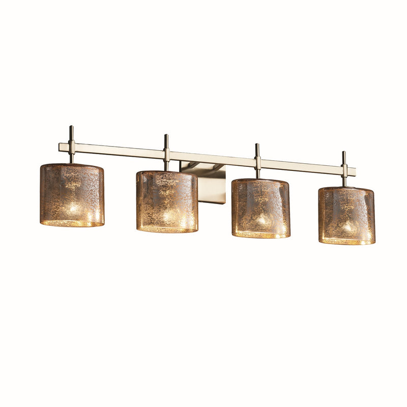 Justice Designs FSN-8414-30-MROR-NCKL Four Light Bath Bar, Brushed Nickel