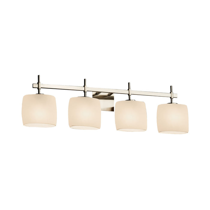 Justice Designs FSN-8414-30-OPAL-NCKL Four Light Bath Bar, Brushed Nickel