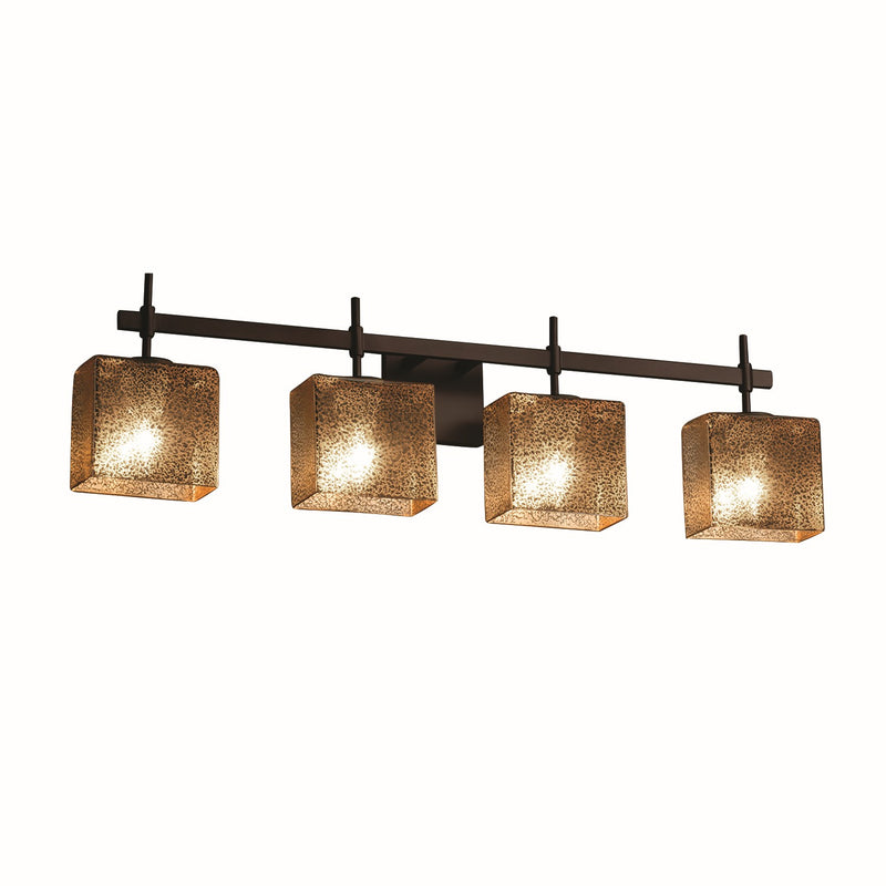 Justice Designs FSN-8414-55-MROR-DBRZ Four Light Bath Bar, Dark Bronze