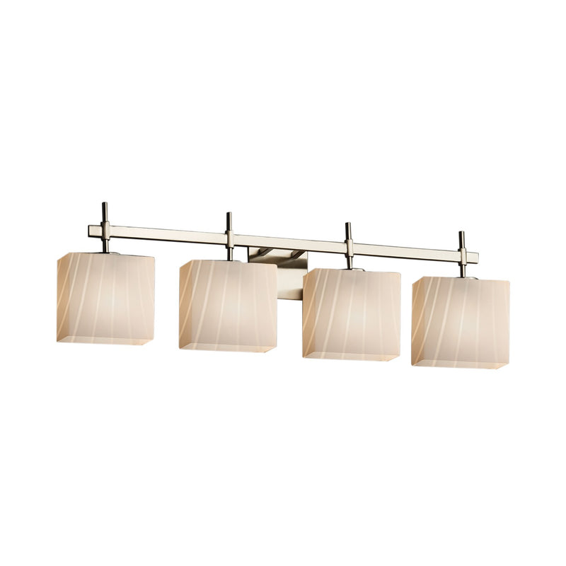 Justice Designs FSN-8414-55-RBON-NCKL Four Light Bath Bar, Brushed Nickel