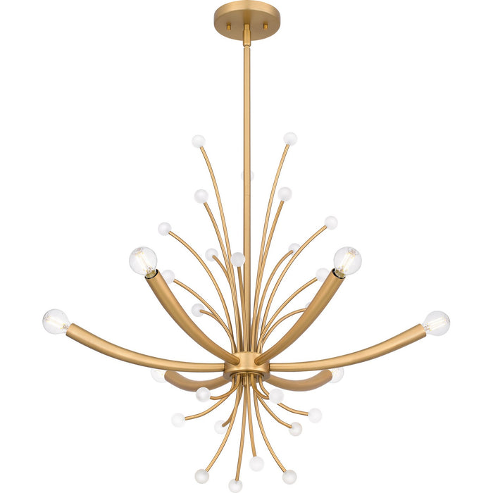Quoizel PCKIE5029BWS Six Light Chandelier, Brushed Weathered Brass