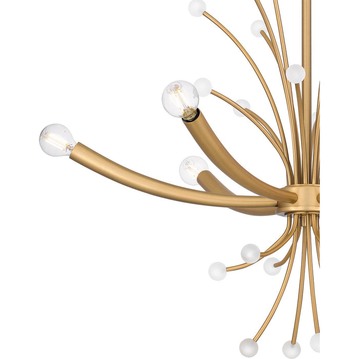 Quoizel PCKIE5029BWS Six Light Chandelier, Brushed Weathered Brass