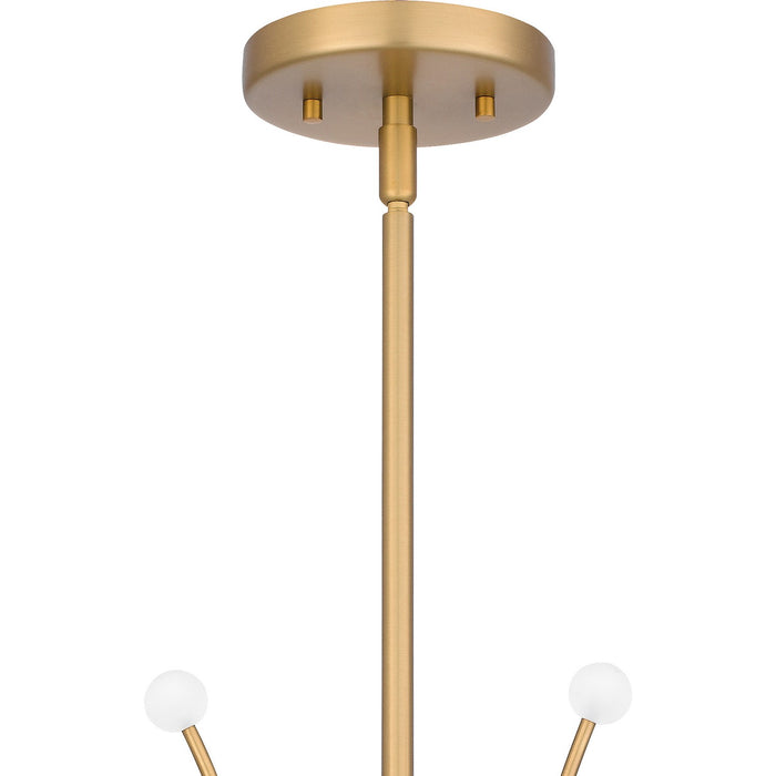 Quoizel PCKIE5029BWS Six Light Chandelier, Brushed Weathered Brass