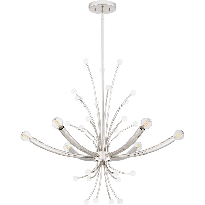 Quoizel PCKIE5029PK Six Light Chandelier, Polished Nickel