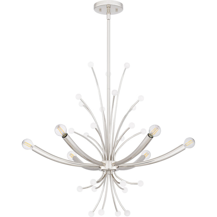 Quoizel PCKIE5029PK Six Light Chandelier, Polished Nickel