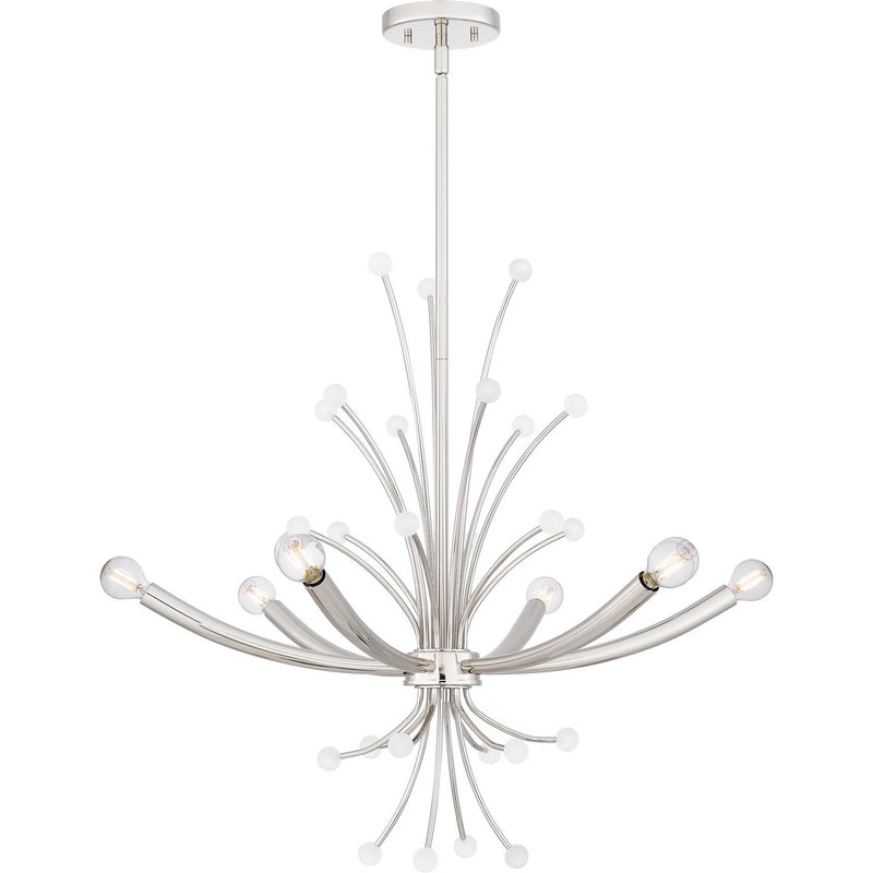 Quoizel PCKIE5029PK Six Light Chandelier, Polished Nickel
