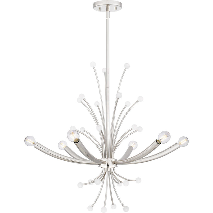 Quoizel PCKIE5029PK Six Light Chandelier, Polished Nickel