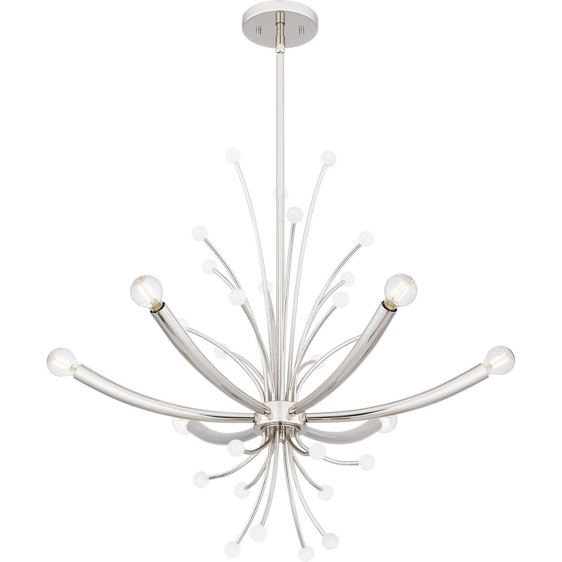 Quoizel PCKIE5029PK Six Light Chandelier, Polished Nickel