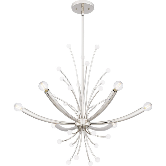 Quoizel PCKIE5029PK Six Light Chandelier, Polished Nickel